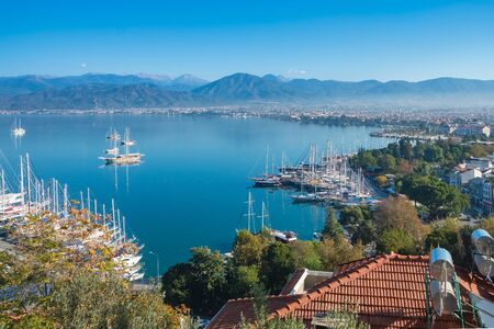 Summer landscape of Fethiye city in Turkeyの写真素材
