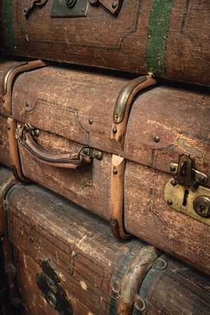 Retro luggages bag background