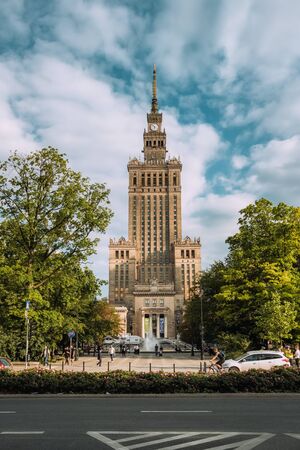 Palace of Culture and Science in Warsaw, Polandのeditorial素材