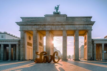 Brandenburg gate at morning in Berlinのeditorial素材