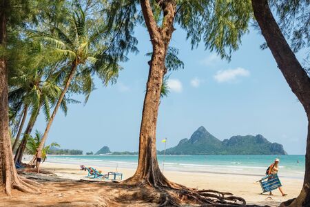 Beautiful tropical beach in Prachuap Khiri Khan, Thailandのeditorial素材