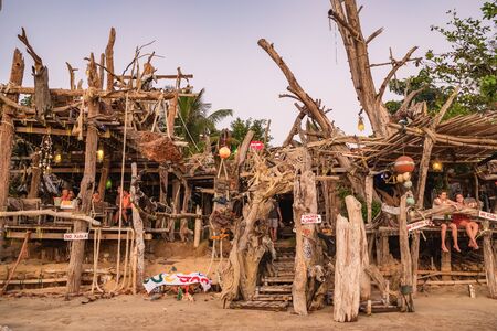 Famous Hippie Bar made from driftwood on Ko Phayam islandのeditorial素材