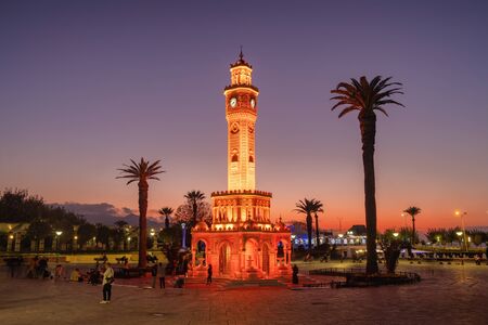 Izmir Clock Tower at the Konak Square in Izmir, Turkey.のeditorial素材