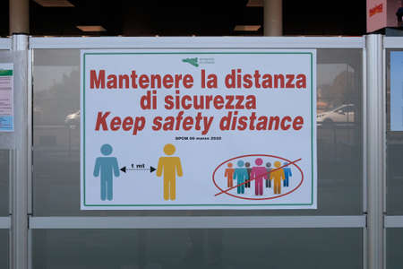 Quarantine announcement during coronavirus epidemic in Italy