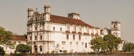 Panorama of the church of St. Francis of Assisi, old Goa, Indiaの写真素材