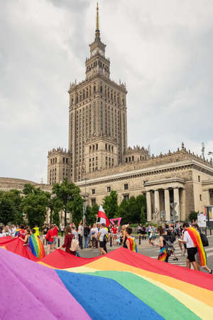 Equality parade on the streets of Warsaw, Polandのeditorial素材