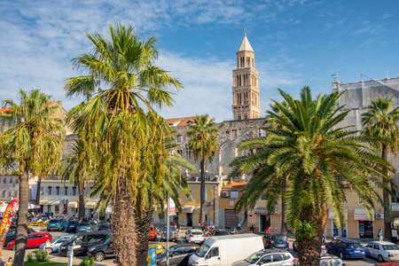 Beautiful view of the old town of Split, Croatiaのeditorial素材