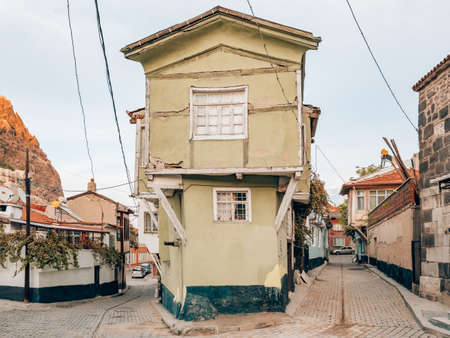 Traditional turkish old houses in Afyonkarahisar city, Turkeyの写真素材