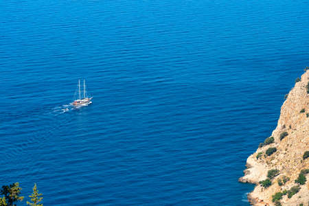 Excursion tourist boat in the Mediterranean Sea, Antalya, Turkey