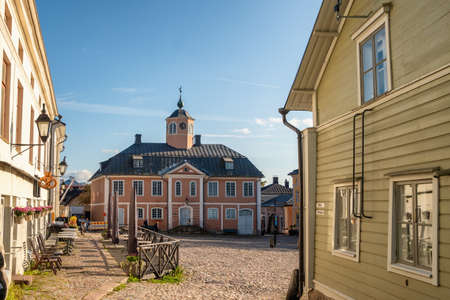 Rural colorful houses in Porvoo, Finlandのeditorial素材