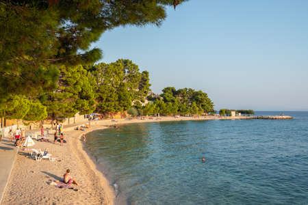 Beautiful beach in Makarska Riviera, Dalmatia, Croatiaのeditorial素材