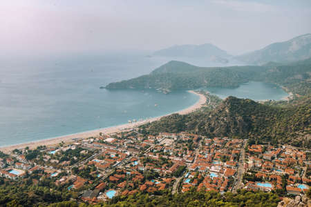Summer view of Oludeniz lagoon beach, Turkeyの写真素材