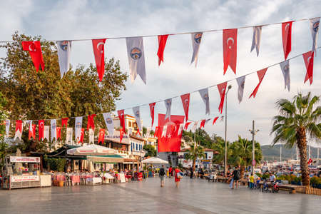 Main square of the mediterranean town Kas in Turkey.のeditorial素材