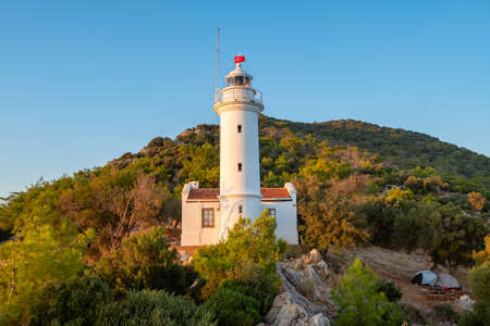 Lighthouse at Gelidonya cape in Mediterranean sea, Antalya.の写真素材