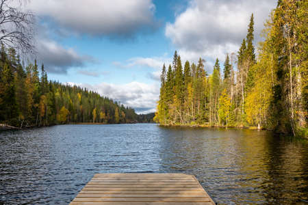 Canyon Lake Julma-Olkky at autumn in Finland.の写真素材