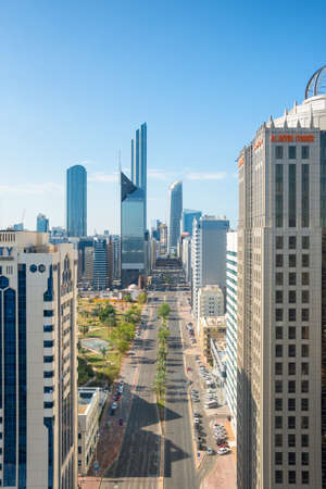 Modern city architecture of Abu Dhabi, UAE.