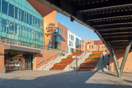 Modern architecture of the new Forum shopping mall in the city center of Gdansk of Gdansk, Poland.のeditorial素材