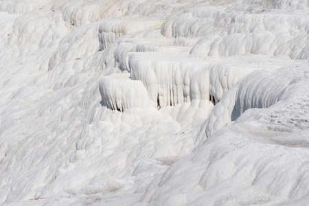 Dried natural spring water travertine terrace formationsの写真素材