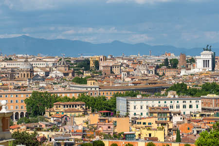 Cityscape of Rome at sunny day, Italy.の写真素材