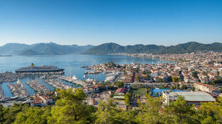 Cityscape of resort town Marmaris in Mugla province, Turkey.の写真素材