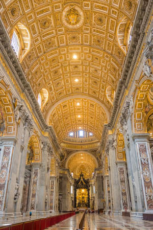 Saint Peters Basilica interior in Vatican, Rome, Italy.のeditorial素材