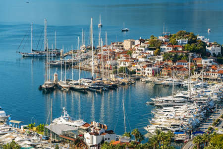 Cityscape of Marmaris resort town in Mugla province, Turkey.の写真素材