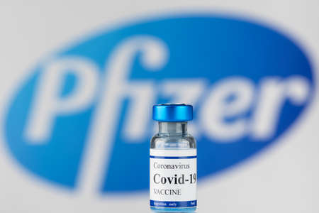 Covid-19 coronavirus vaccine vial.のeditorial素材