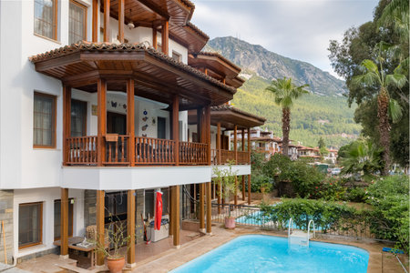 Architecture of the houses in Akyaka slow city in Turkeyのeditorial素材