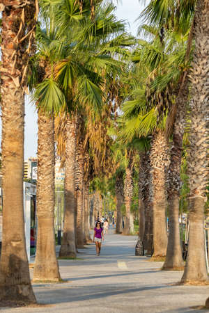 Konyaalti beach promenade in Antalya, Turkeyのeditorial素材