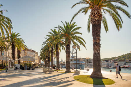Beautiful summer view of Trogir old town in Croatiaのeditorial素材