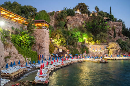 Small beach in Kaleici old town of Antalya, Turkeyのeditorial素材