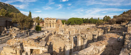 Big panorama of historic Ephesus Ancient City in Selcuk, Turkeyの写真素材
