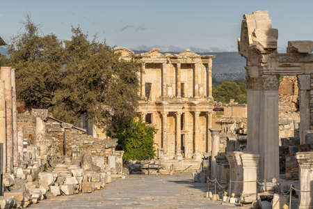 Celsus Library in ancient city Ephesus, Turkeyの写真素材