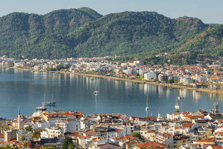Cityscape of resort town Marmaris in Mugla province, Turkey.の写真素材