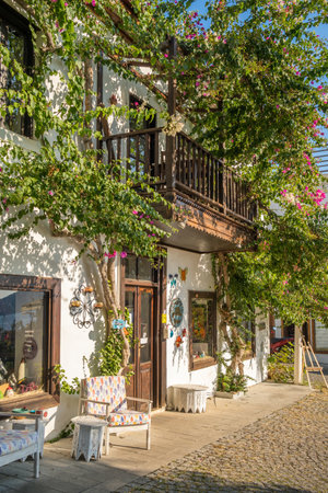 Picturesque street in Kalkan resort town, Turkeyのeditorial素材