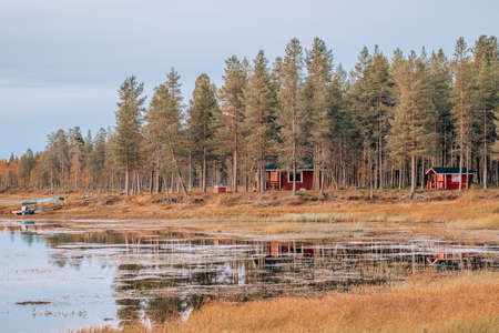 Country house on the lake in Finland.の写真素材