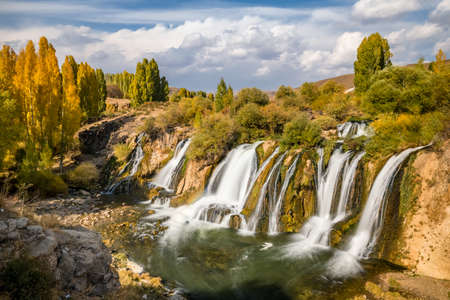 Muradiye waterfall, a natural wonder near Van lake, Turkeyの写真素材