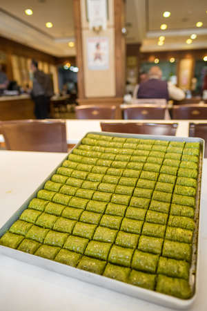Traditional Turkish dessert Baklava close-up