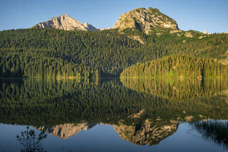 abano mineral lake in Truso valley, Georgiaの写真素材