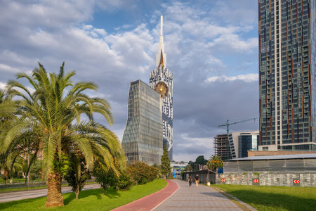 Batumi promenade at sunny day, Georgiaのeditorial素材