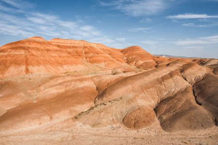 Landscape of the Rainbow Hills in Igdir, Turkeyの写真素材