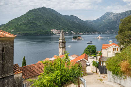 Picturesque Perast Village in Kotor Bay, Montenegroの写真素材