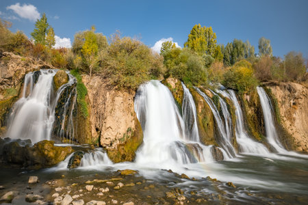 Muradiye waterfall, a natural wonder near Van lake, Turkeyの写真素材