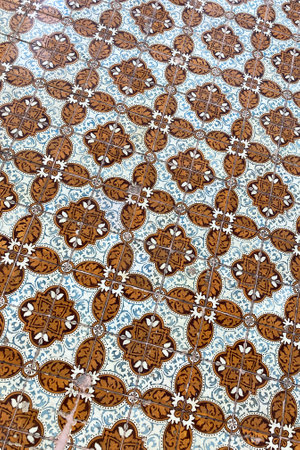 Traditional portuguese azulejo tiles on the building in Lisbon, Portugal