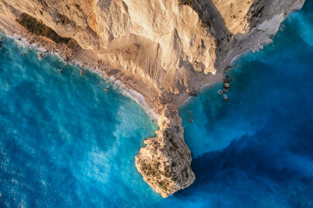 Aerial view of Plakaki Rocks on Zakynthos Island, Ionian sea, Greece.の写真素材
