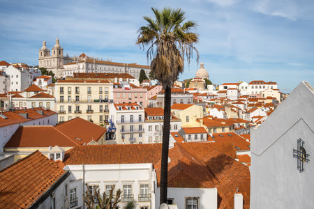 Lisbon cityscape at sunny day in Portugalの写真素材
