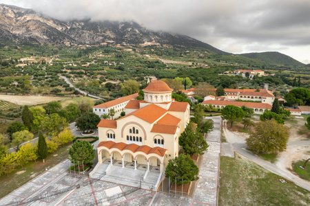 Monastery of Agios Gerasimos on Kefalonia island, Greeceの写真素材