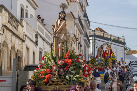 Triumphal Procession on Palm Sunday in Tavira, Algarve region, Portugal.のeditorial素材