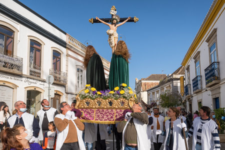 Triumphal Procession on Palm Sunday in Tavira, Algarve region, Portugal.のeditorial素材
