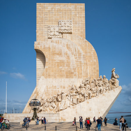 Monument to the Discoveries in Lisbon, Portugal.のeditorial素材